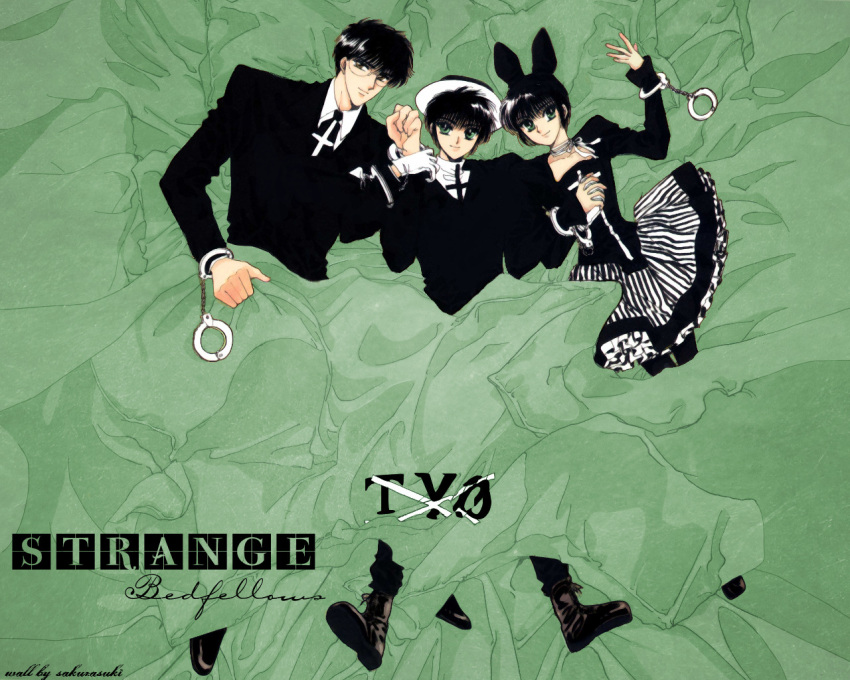 clamp, handcuffs, sakurazukamori, seishirou, subaru, sumeragi_hokuto, sumeragi_subaru, tokyo_babylon