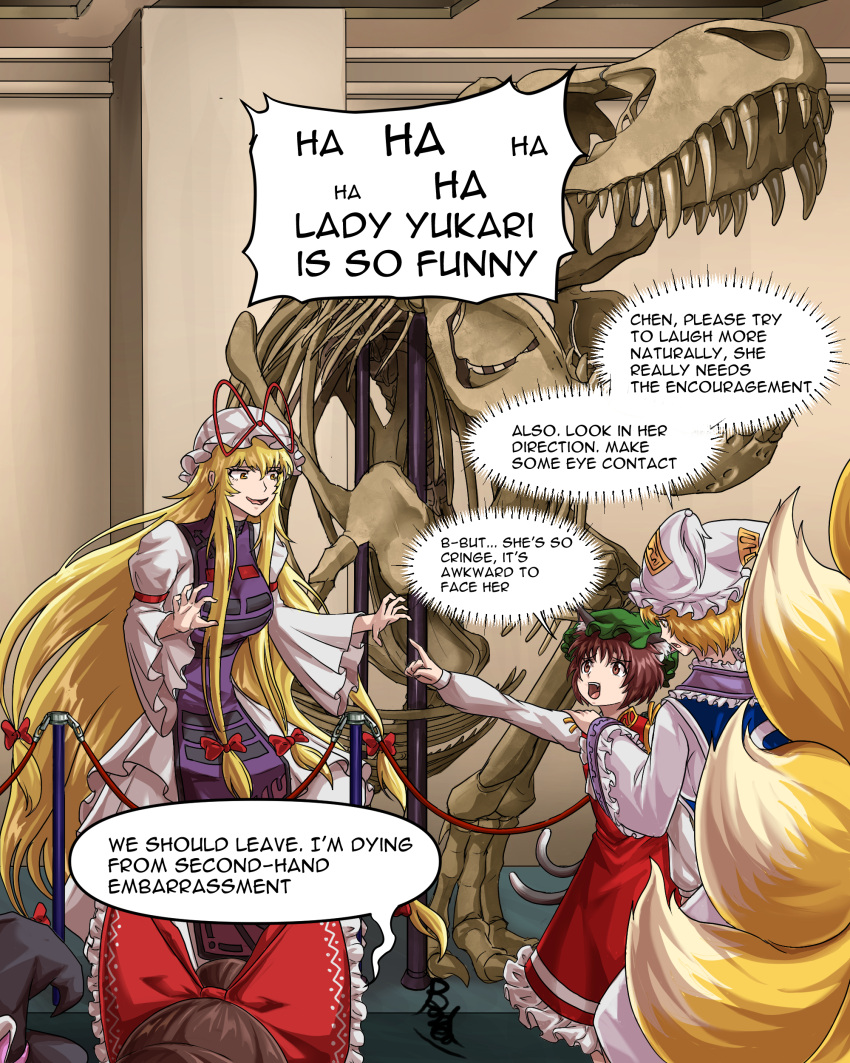 5girls, absurdly_long_hair, absurdres, animal_ears, animal_hat, blonde_hair, blue_tabard, bow
