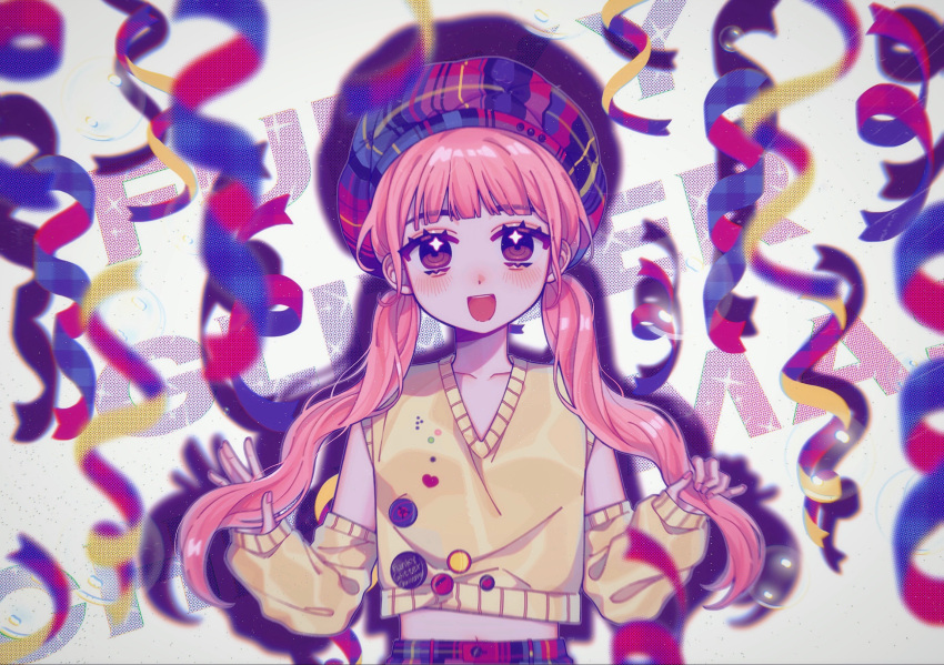 +_+, 1girl, animification, beret, blush, brown_eyes, buttons, collarbone