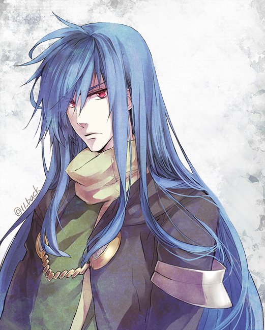 1boy, blue_hair, closed_mouth, dias_flac, long_hair, looking_at_viewer, male_focus, minazuki_kurisu