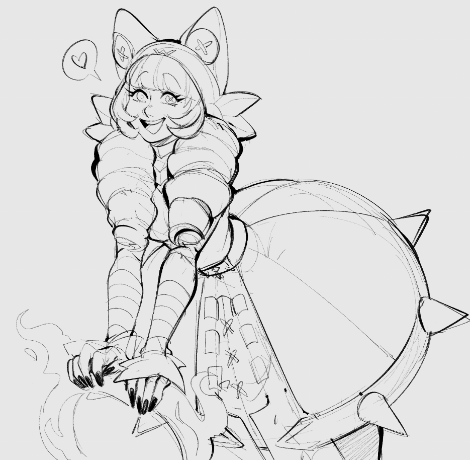 1girl, :d, animal_ears, black_nails, buttons, dress, drill_hair, fake_animal_ears