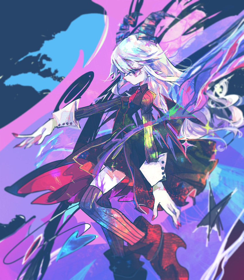 1girl, black_suit, demon, demon_girl, demon_horns, demon_tail, demon_wings, formal