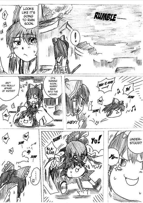 comic, dos_(artist), hakurei_reimu, hard_translated, monochrome, touhou, translated, yukkuri_shiteitte_ne