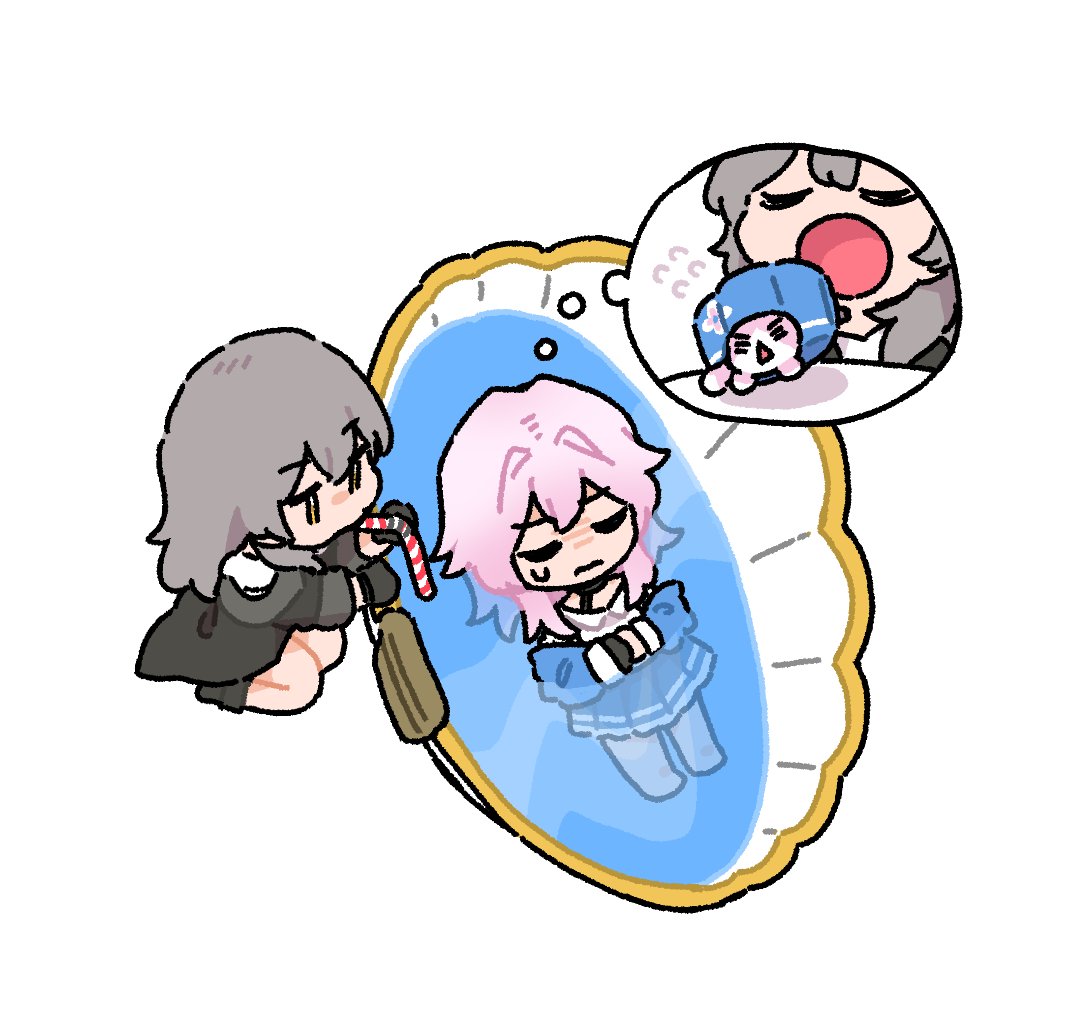 2girls, bath_water_(meme), bathtub, black_gloves, black_jacket, closed_eyes, critter_pick_(honkai:_star_rail), dorkdragoon