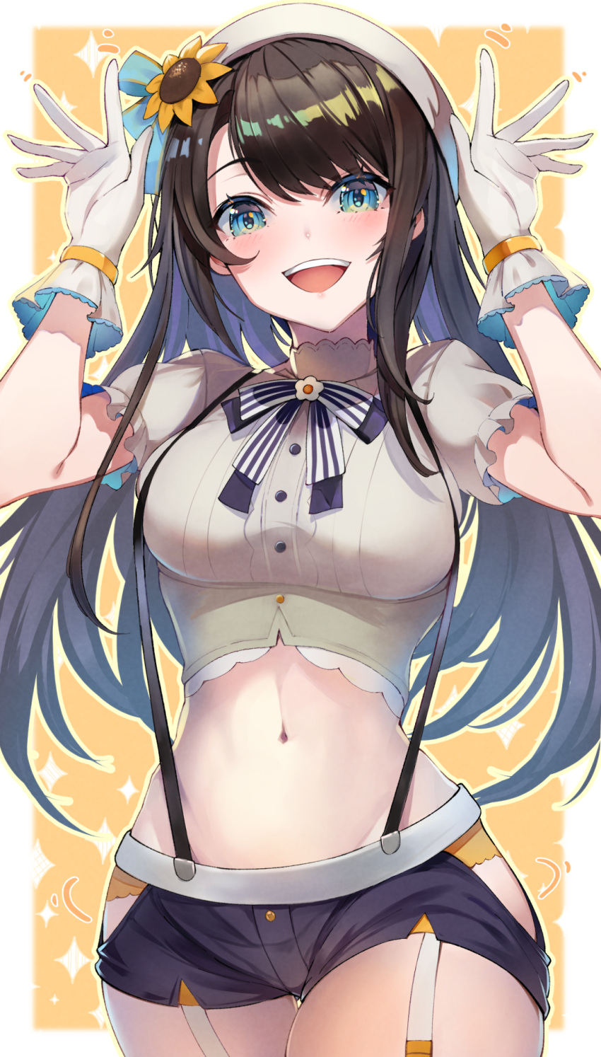 1girl, award_ribbon, beret, black_hair, blush, bow, bowtie, breasts