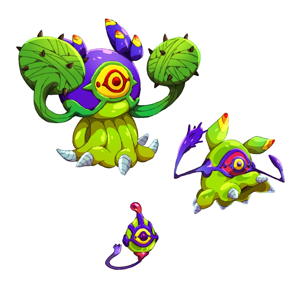 algomon_baby_i, algomon_baby_ii, algomon_child, antennae, digimon, evolutionary_line, floating, monster