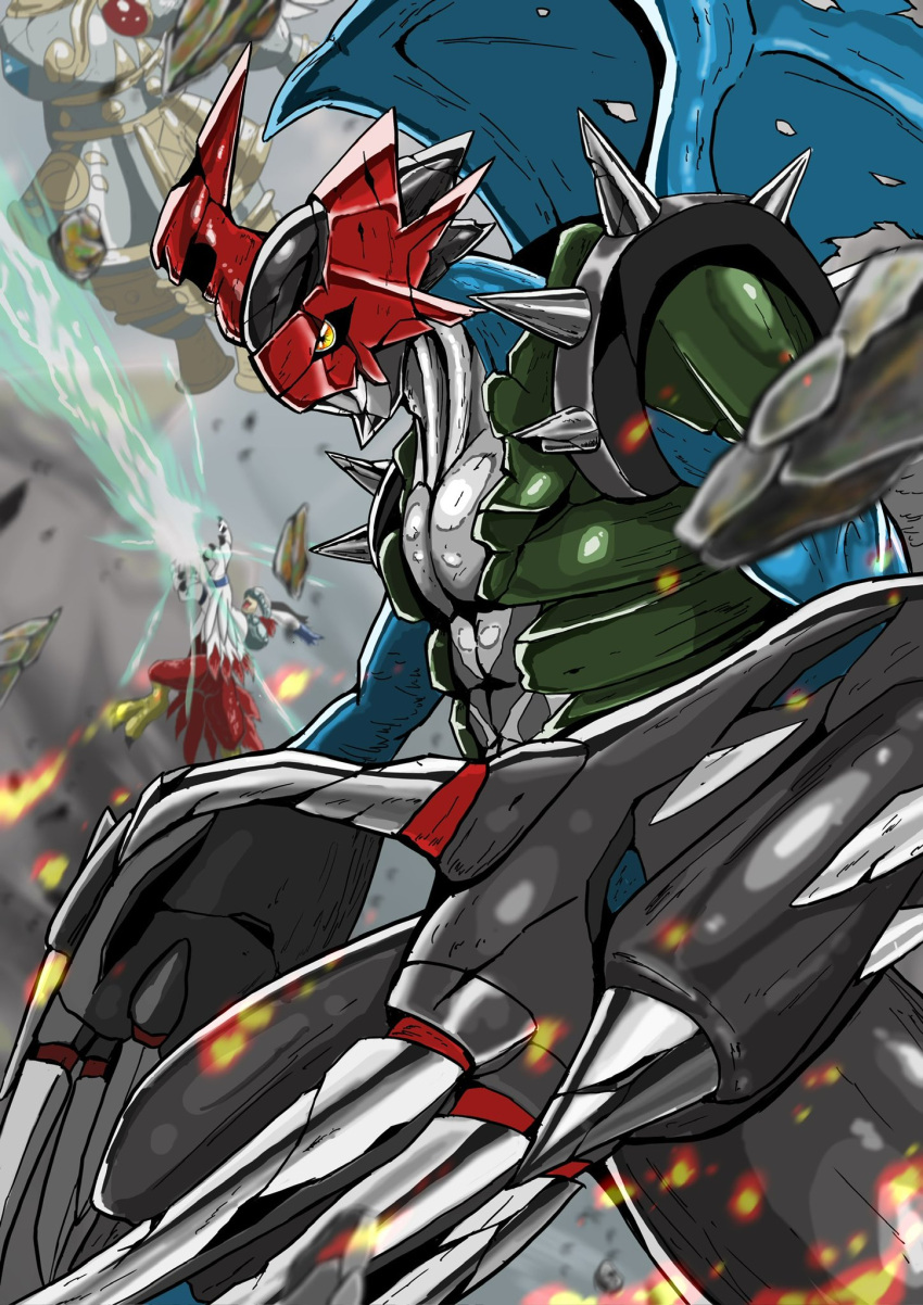 armor, blue_skin, claws, colored_skin, covered_eyes, digimon, digimon_(creature), digimon_adventure_02