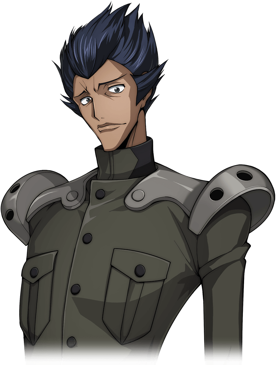 1boy, arm_at_side, armor, artist_request, blue_hair, breast_pocket, buttons, closed_mouth