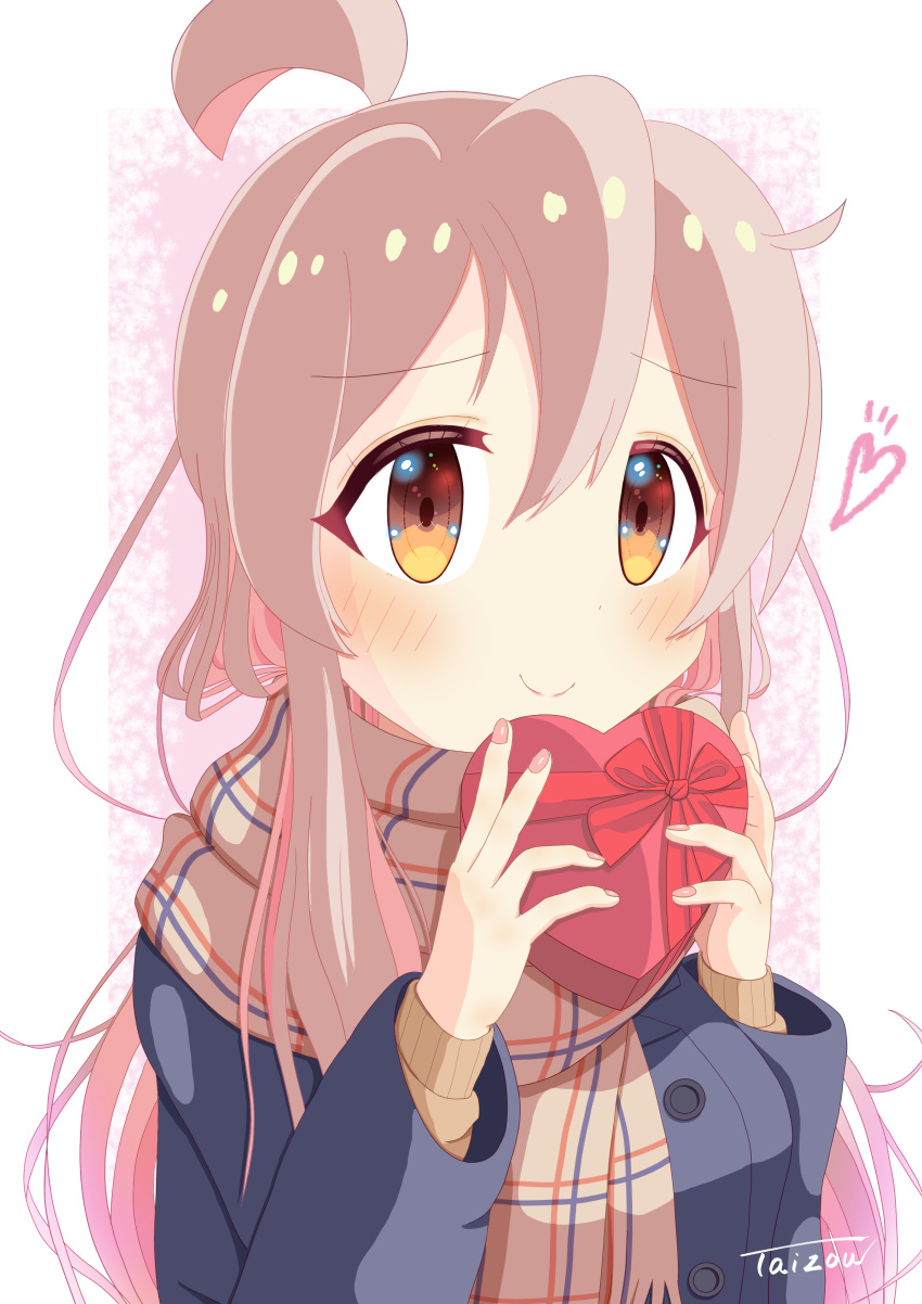 1girl, absurdres, ahoge, artist_name, candy, chocolate, food, genderswap