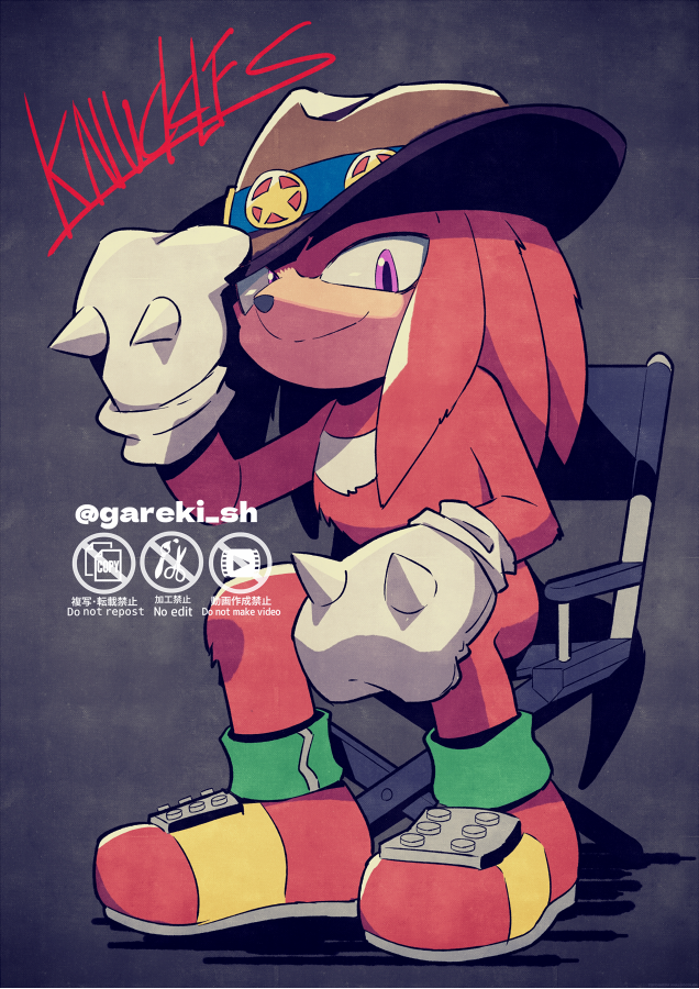 1boy, animal_nose, arm_up, artist_name, brown_headwear, chair, character_name, closed_mouth