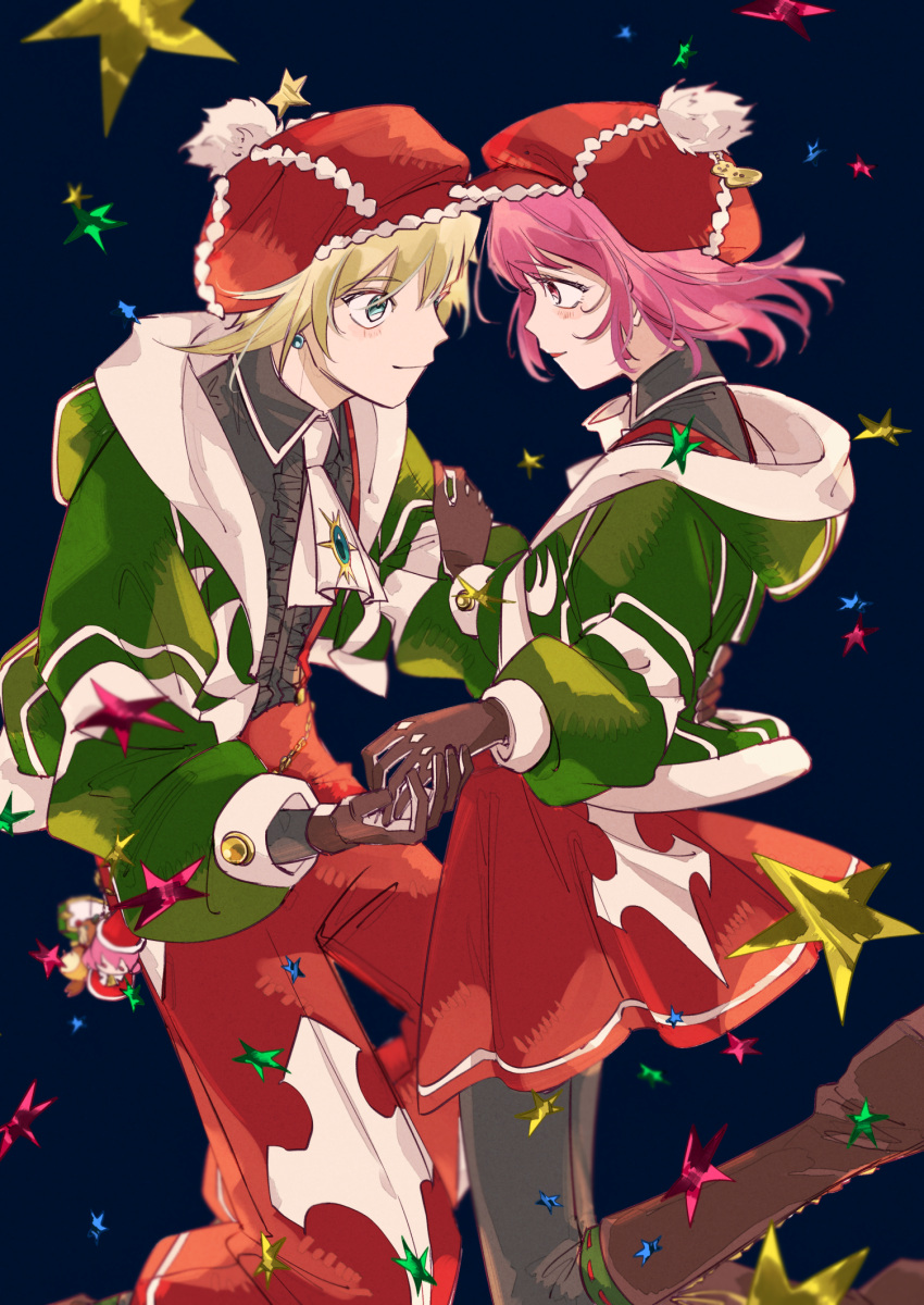 alternate_costume, ascot, black_shirt, blonde_hair, blue_eyes, blush, boots, brown_footwear