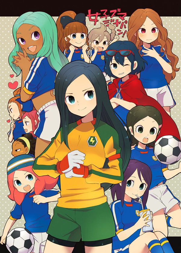 blue_eyes, brown_hair, drink, glasses, gloves, goalkeeper, gouenji_yuuka, inazuma_eleven
