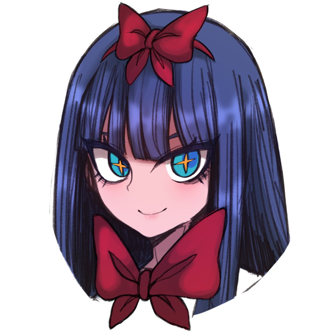 1girl, black_souls, blue_eyes, blue_hair, bow, bowtie, chinese_commentary, closed_mouth