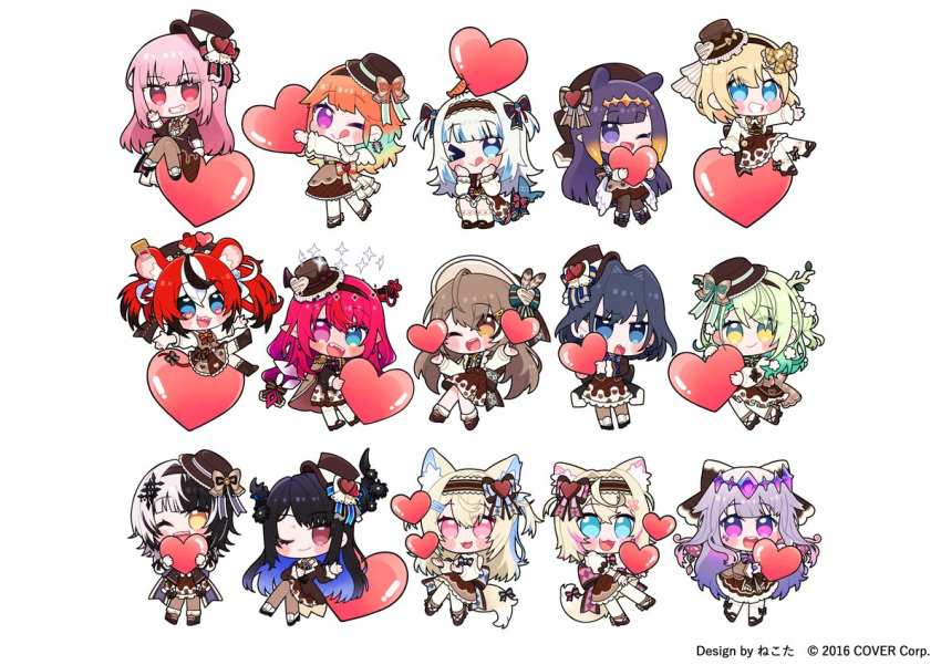>_o, 6+girls, :3, :d, :o, ;q, ahoge, alternate_costume