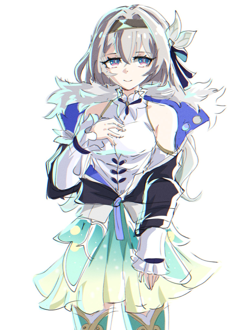 1girl, akashicelegy, black_hairband, black_jacket, blue_eyes, blue_jacket, blue_ribbon, bow