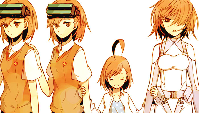 brown_eyes, brown_hair, canary000, closed_eyes, head_mounted_display, last_order, misaka_imouto, misaka_worst, school_uniform, to_aru_majutsu_no_index, uniform