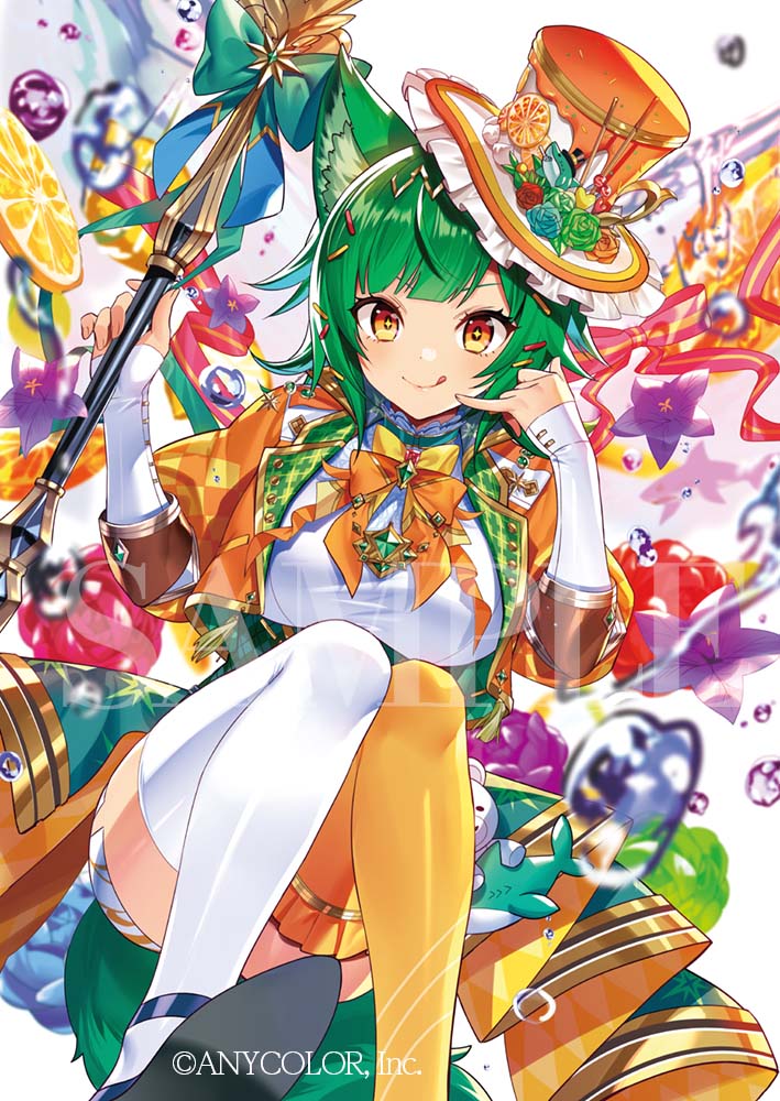 1girl, alternate_costume, animal_ear_fluff, animal_ears, asymmetrical_legwear, blue_flower, blue_footwear, bow