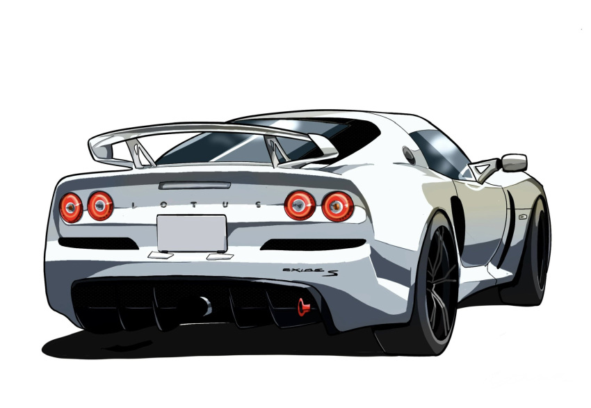 car, from_behind, goldframe, highres, lotus_(brand), lotus_exige, motor_vehicle, no_humans