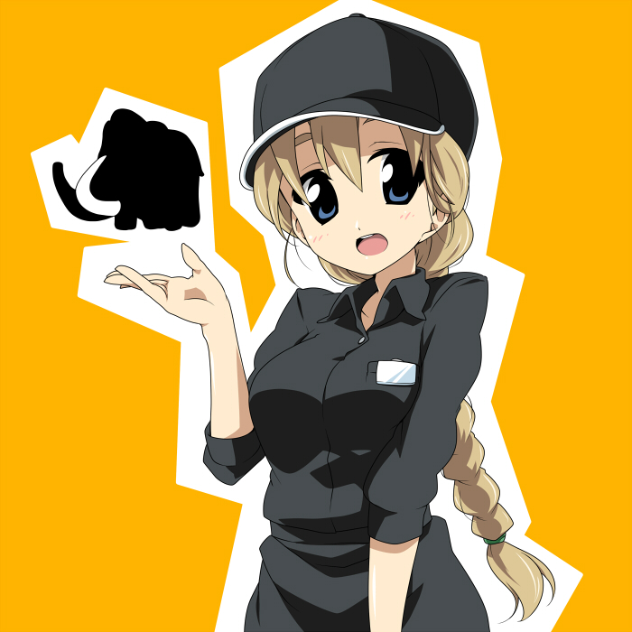 blonde_hair, blue_eyes, braid, hat, jumpsuit, k-on!, kotobuki_tsumugi, long_hair