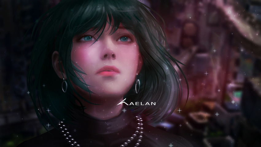 1girl, absurdres, bead_necklace, beads, blunt_bangs, commentary_request, earrings, fubuki_(one-punch_man)