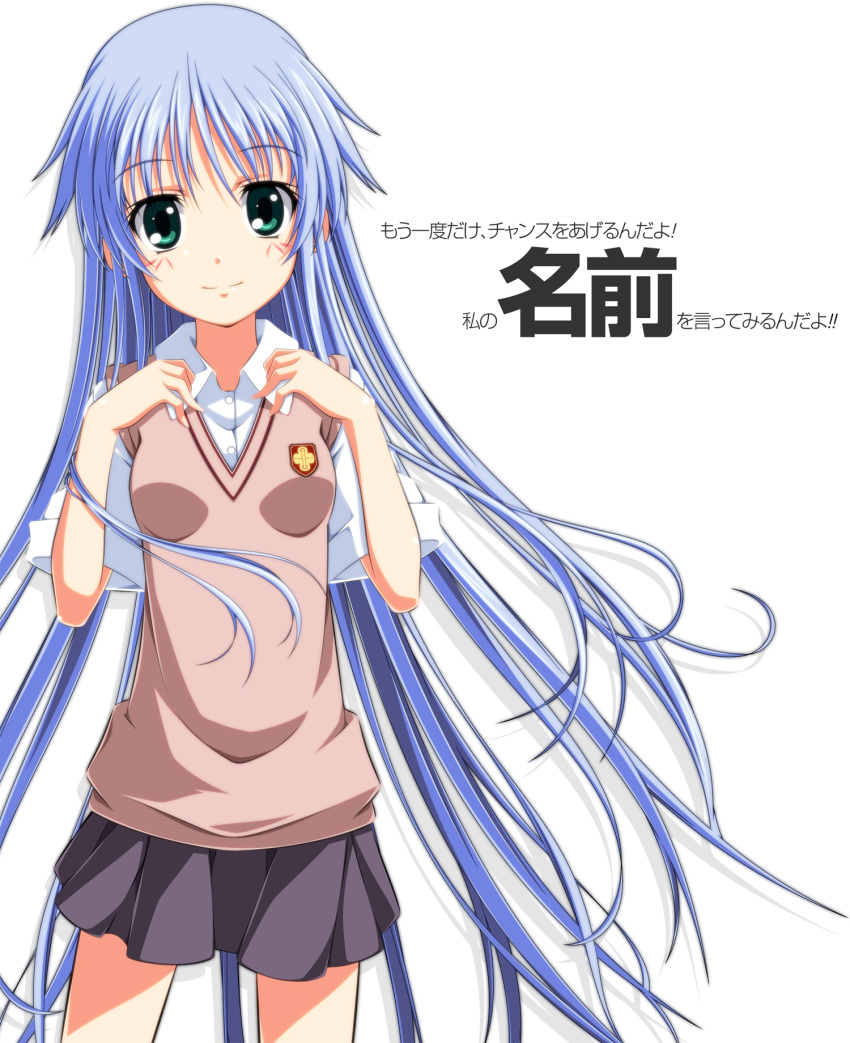 blue_hair, green_eyes, highres, hokuto_no_ken_shinpan_no_sousousei_kengo_retsuden, index, kasalelia, long_hair, mattete_koisanman
