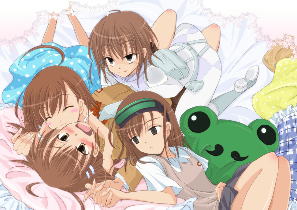 ahoge, ass, blush, bodysuit, brown_eyes, brown_hair, dress, gekota