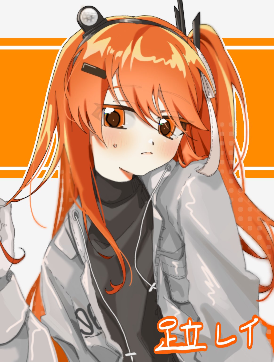 1girl, a.i._voice, adachi_rei, alternate_hair_length, alternate_hairstyle, black_shirt, blush, character_name