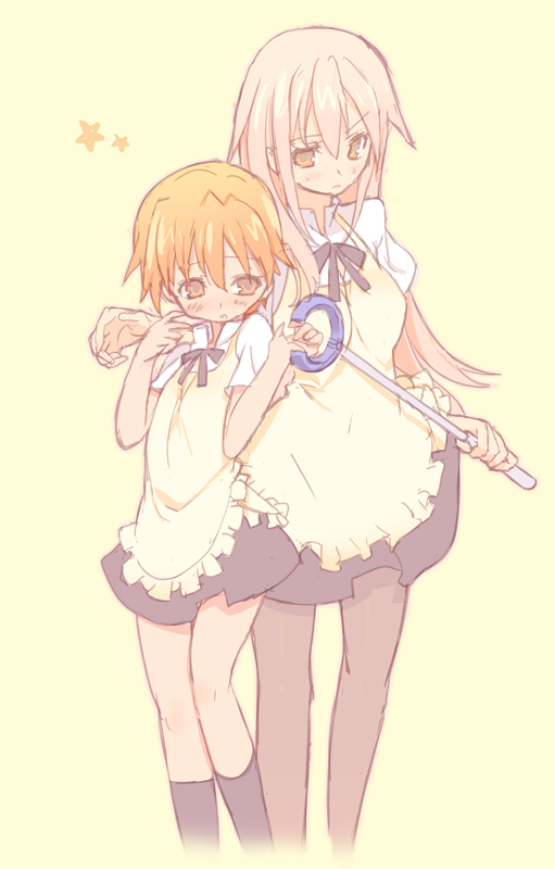 blade_(artist), blade_(lovewn), bow, crossdressinging, inami_mahiru, kneehighs, long_hair, magic_hand