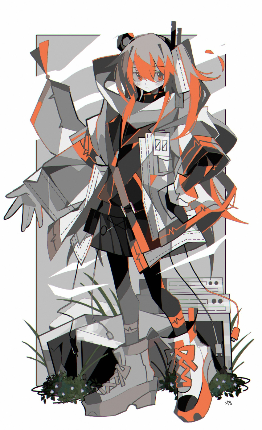 1girl, :/, \||/, a.i._voice, absurdres, adachi_rei, adapted_costume, alternate_hair_length