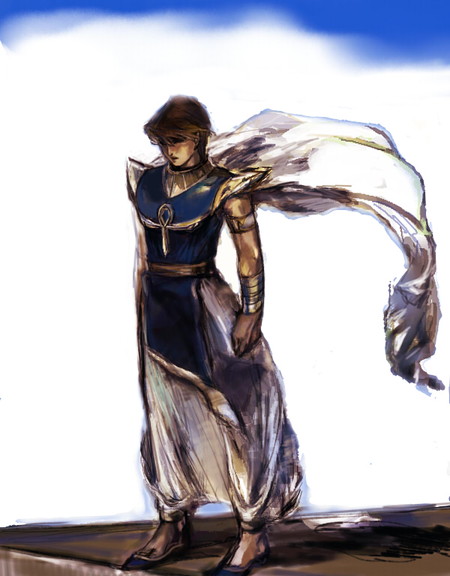 bad_id, bad_pixiv_id, dark_skin, egyptian, egyptian_clothes, gold, male_focus, mogami_fuu
