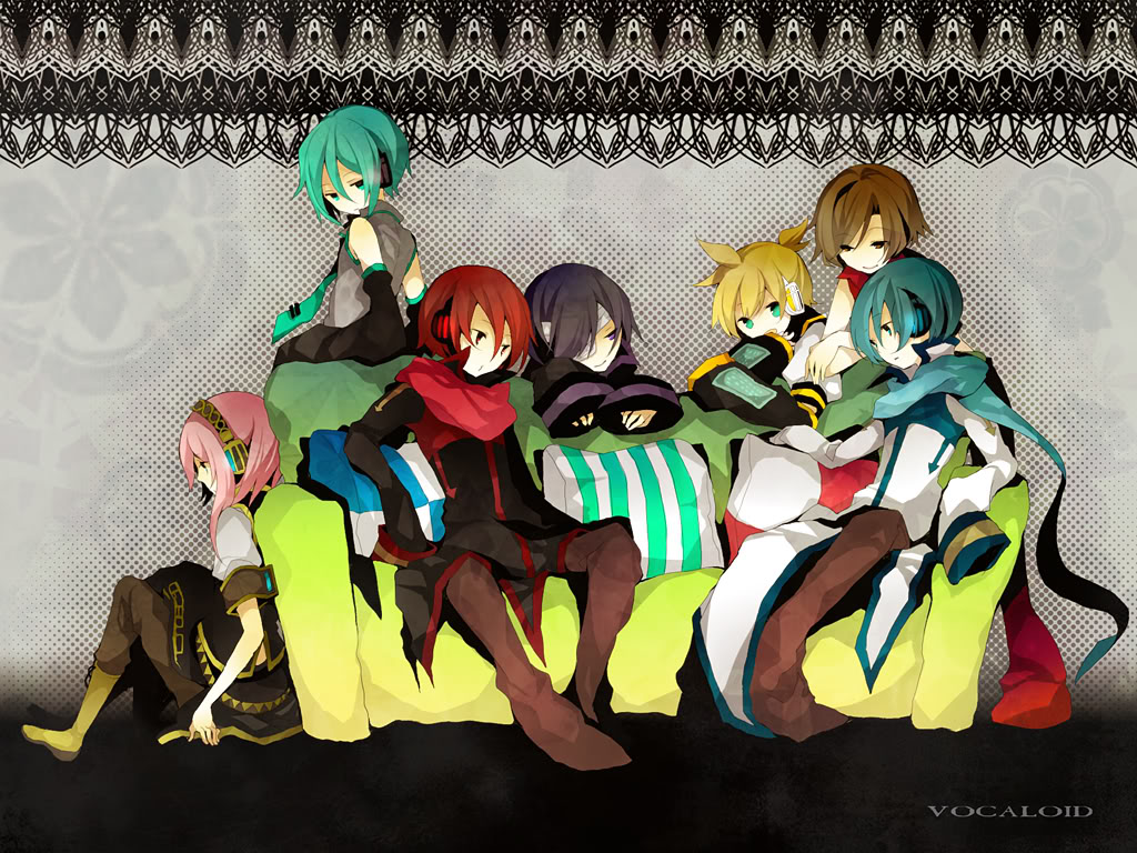 6+boys, akaito, bad_id, couch, genderswap, genderswap_(ftm), hatsune_miku, hatsune_mikuo