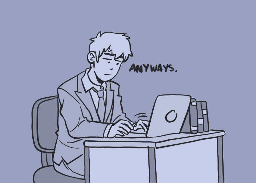 1boy, aalexfletcher, chair, closed_mouth, commentary, computer, desk, english_commentary