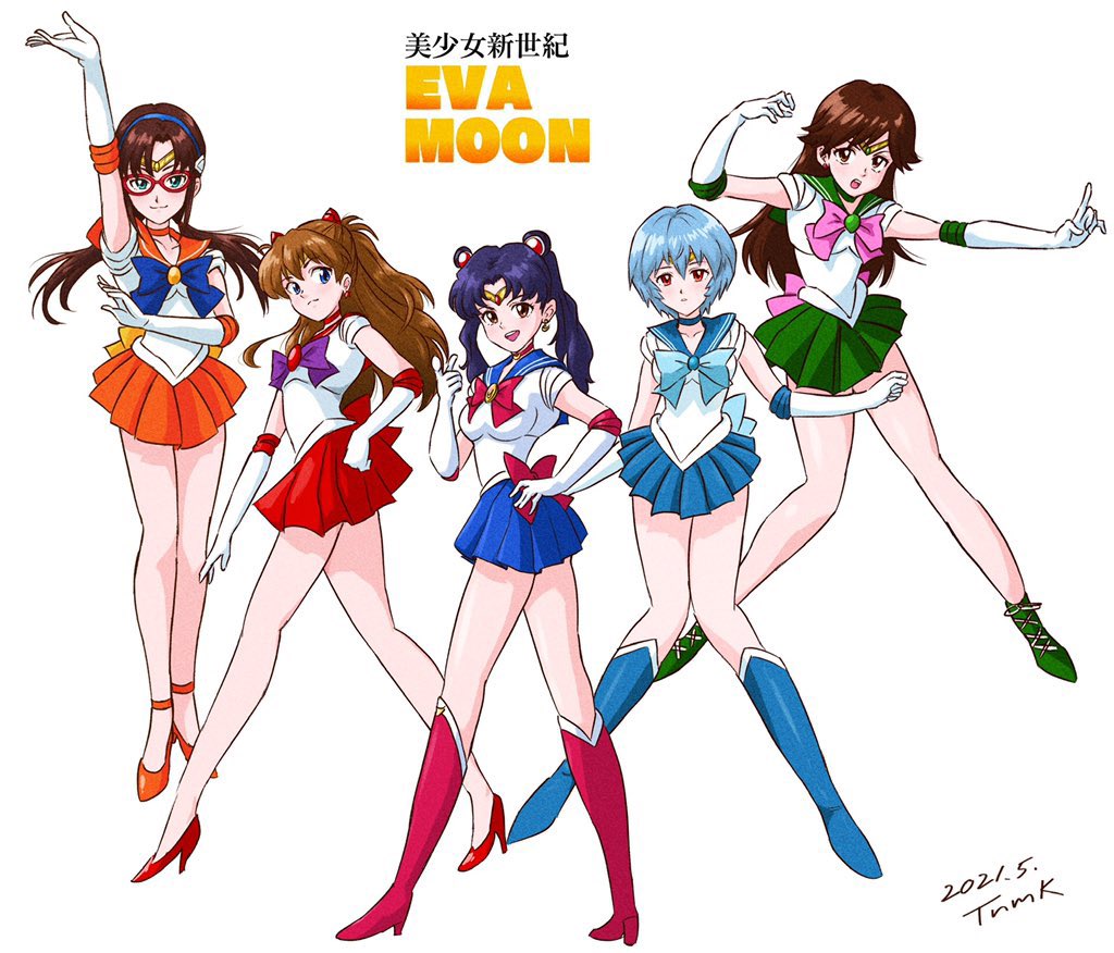5girls, ayanami_rei, back_bow, bishoujo_senshi_sailor_moon, bow, commentary, cosplay, dated