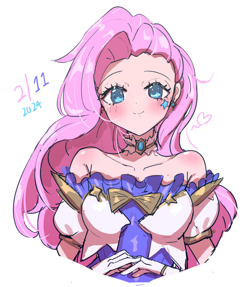 1girl, 2024, absurdres, bare_shoulders, blush, breasts, collarbone, cropped_torso