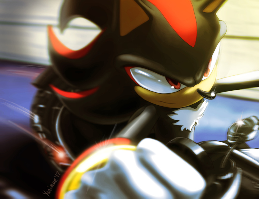 1boy, furry, furry_male, gloves, male_focus, mixed-language_commentary, motion_blur, motor_vehicle