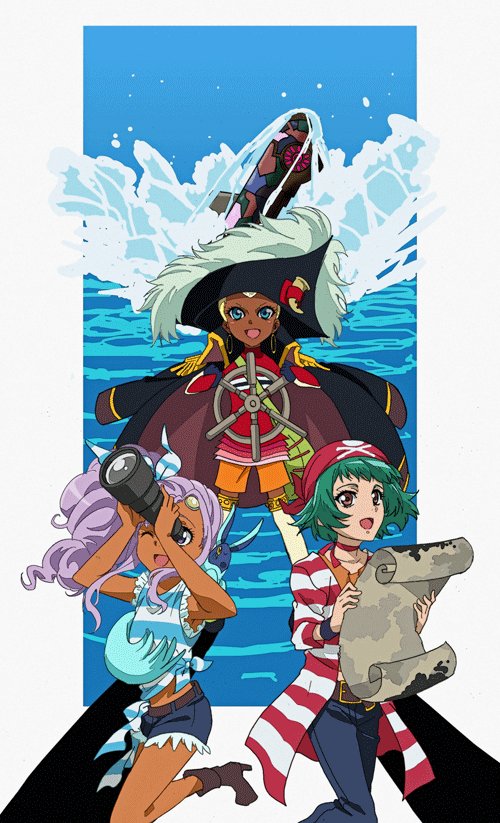 3girls, belt, blue_eyes, chat_(tales), choker, creature, dark-skinned_female, dark_skin