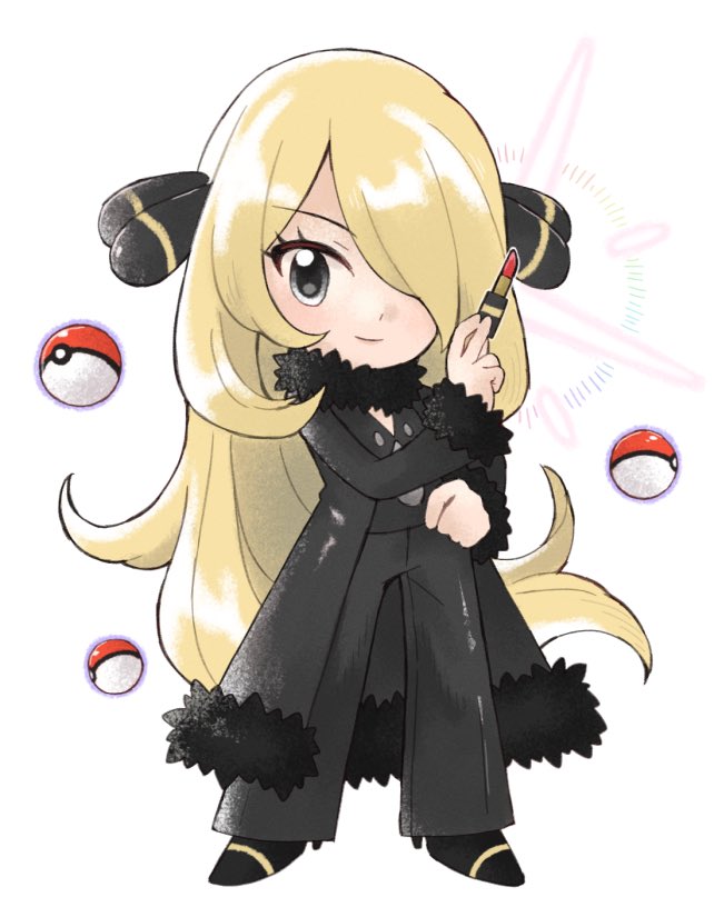 1girl, black_coat, black_eyes, black_pants, blonde_hair, chibi, closed_mouth, coat