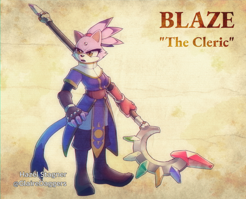 1girl, alternate_breast_size, alternate_costume, animal_ears, animal_nose, artist_name, belt, blaze_the_cat