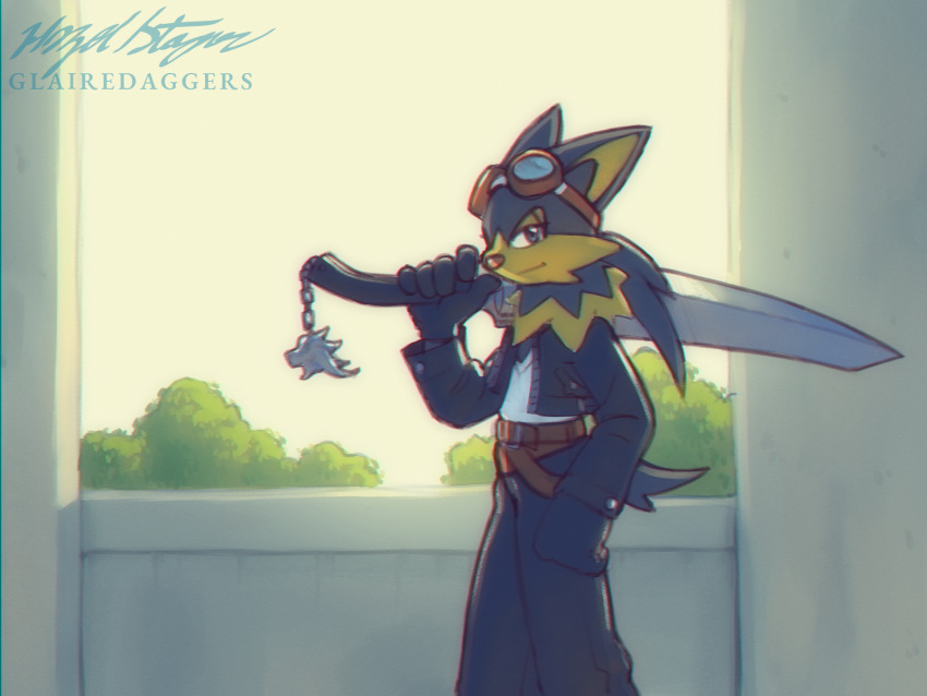 1boy, alternate_costume, animal_ears, animal_nose, arm_at_side, artist_name, backlighting, belt