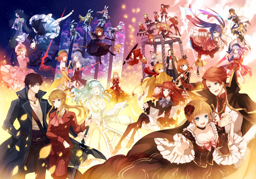 animal_ears, asmodeus, bare_shoulders, beatrice, beelzebub, belphegor, belt, bird