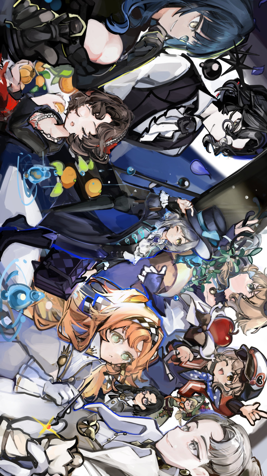1boy, 6+girls, ;o, absurdres, apple, apple_(reverse:1999), arcana_(reverse:1999), constantine_(reverse:1999)