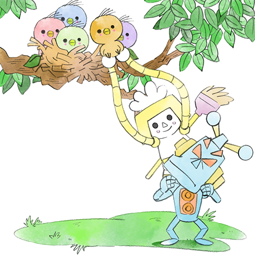1boy, 1girl, bird, bird_nest, branch, broom, carrying, chick