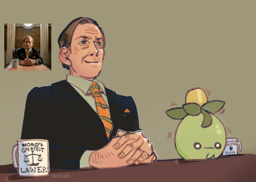 1boy, artist_name, better_call_saul, black_suit, breaking_bad, brown_hair, closed_mouth, collar