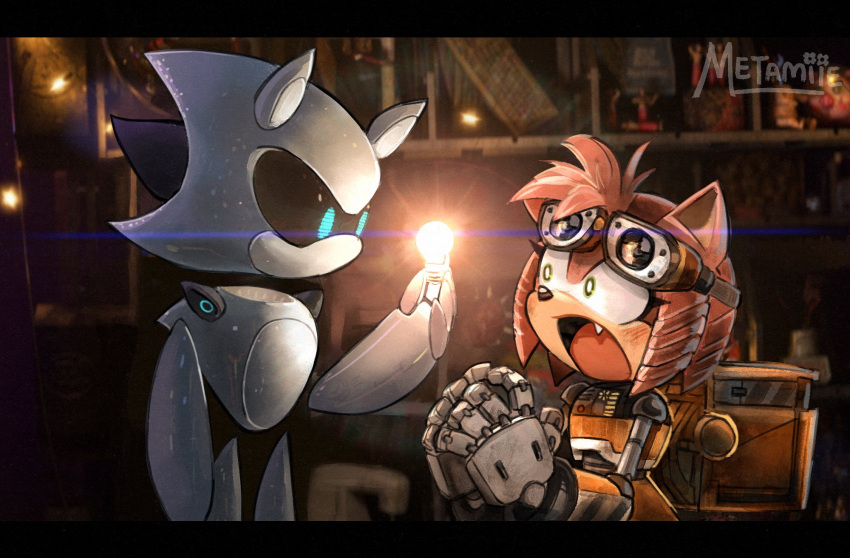 1boy, 1girl, amy_rose, black_sclera, blue_eyes, colored_sclera, commentary, cosplay