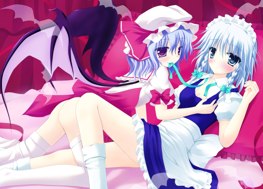ass, highres, izayoi_sakuya, konitan, multiple_girls, remilia_scarlet, shimotsuki_keisuke, touhou