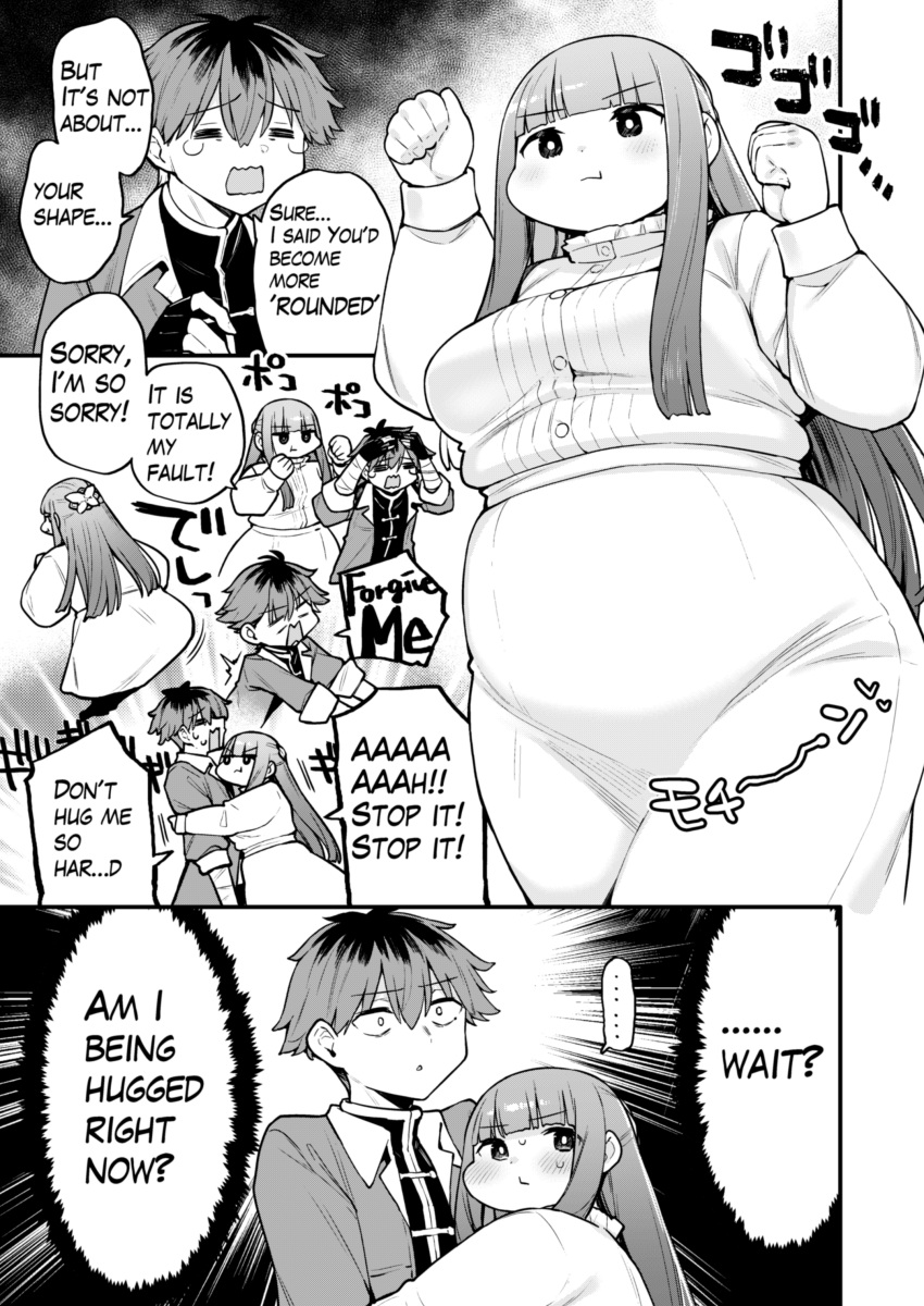..., 1boy, 1girl, absurdres, alternate_body_size, blunt_bangs, blush, breasts