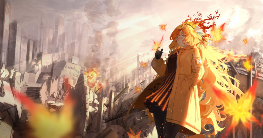 1girl, ardor_blossom_moth, black_dress, black_gloves, black_pantyhose, blurry, blurry_foreground, bow