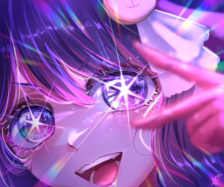 1girl, arisu_art, blurry, close-up, commentary_request, depth_of_field, hair_between_eyes, hair_ornament