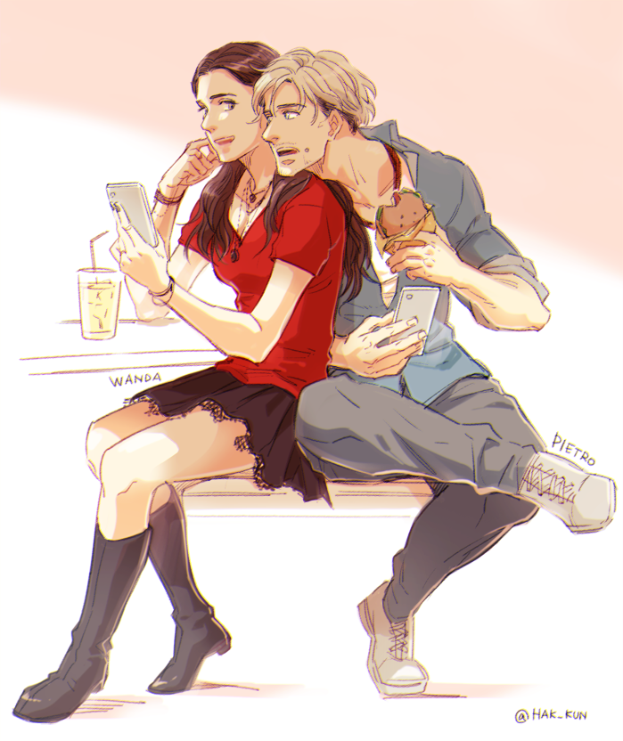 1boy, 1girl, artist_name, avengers:_age_of_ultron, avengers_(series), black_footwear, black_hair, black_nails