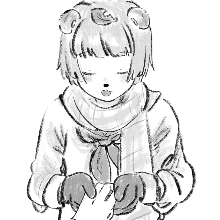 1girl, :3, alternate_costume, animal_ears, animal_nose, blush, closed_eyes, facing_viewer